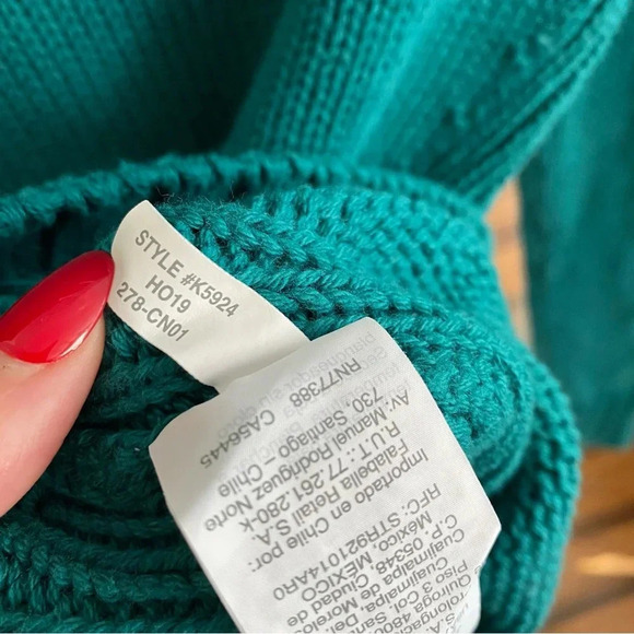 J. Crew Always Roll Neck 1988 Knit Cotton Pullover Sweater Spicy Jade Green XS - Picture 8 of 9